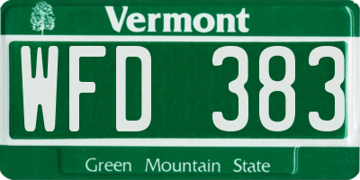 VT license plate WFD383