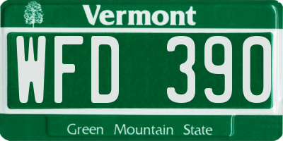 VT license plate WFD390