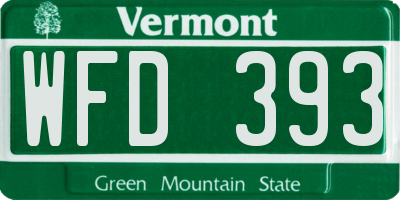 VT license plate WFD393