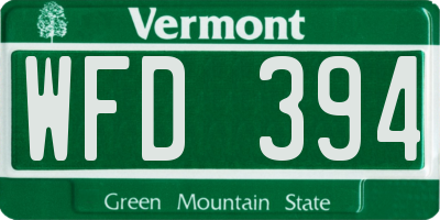VT license plate WFD394