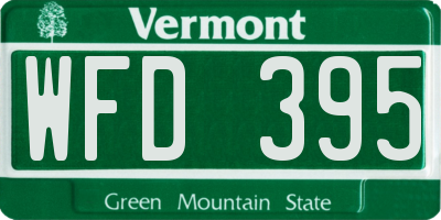VT license plate WFD395