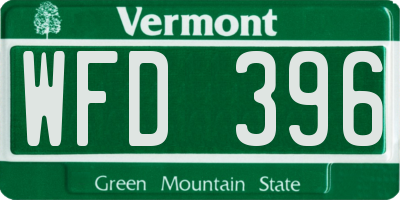 VT license plate WFD396