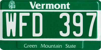 VT license plate WFD397