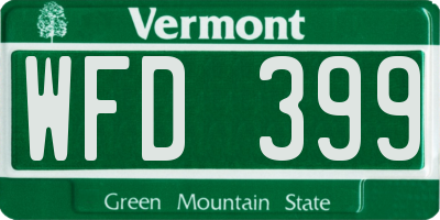 VT license plate WFD399