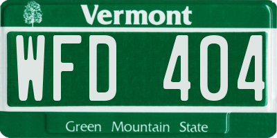 VT license plate WFD404