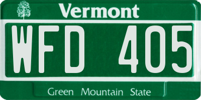 VT license plate WFD405