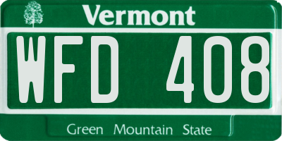 VT license plate WFD408