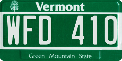 VT license plate WFD410