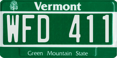 VT license plate WFD411