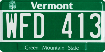 VT license plate WFD413