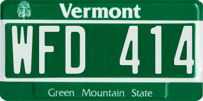 VT license plate WFD414