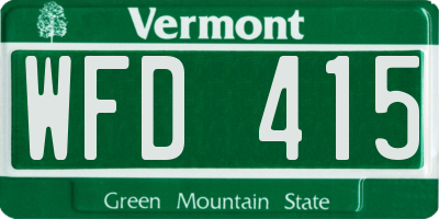 VT license plate WFD415