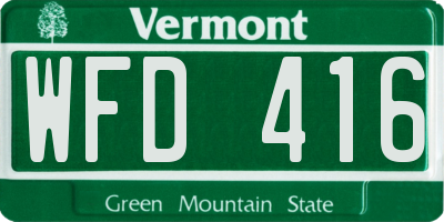 VT license plate WFD416