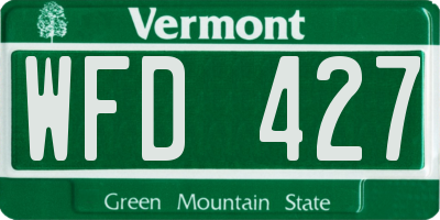 VT license plate WFD427