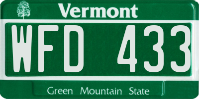 VT license plate WFD433
