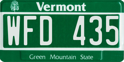 VT license plate WFD435