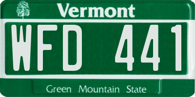 VT license plate WFD441