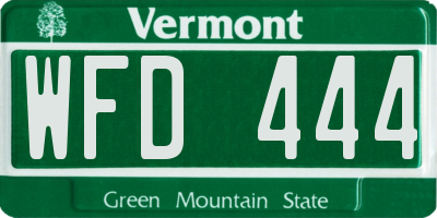 VT license plate WFD444