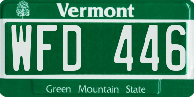 VT license plate WFD446