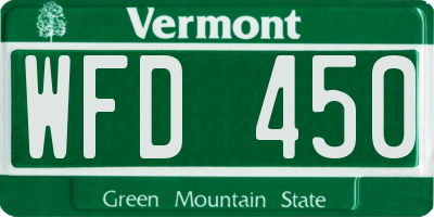 VT license plate WFD450
