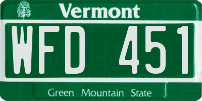 VT license plate WFD451