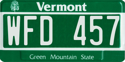 VT license plate WFD457