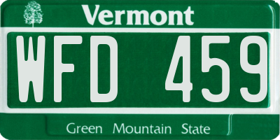 VT license plate WFD459