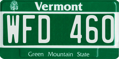 VT license plate WFD460