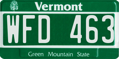 VT license plate WFD463