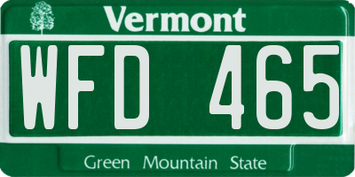 VT license plate WFD465