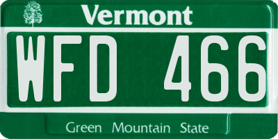 VT license plate WFD466