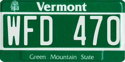 VT license plate WFD470