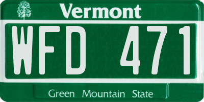 VT license plate WFD471
