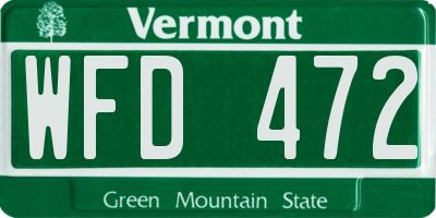 VT license plate WFD472