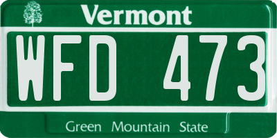 VT license plate WFD473