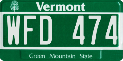 VT license plate WFD474
