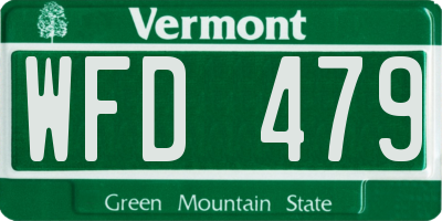 VT license plate WFD479