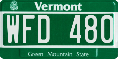 VT license plate WFD480
