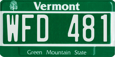 VT license plate WFD481