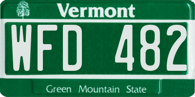 VT license plate WFD482