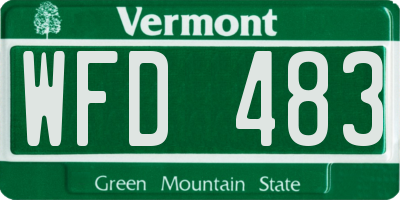 VT license plate WFD483