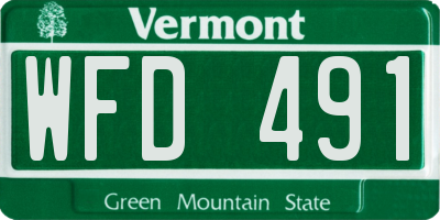 VT license plate WFD491