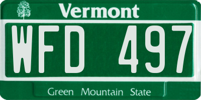 VT license plate WFD497