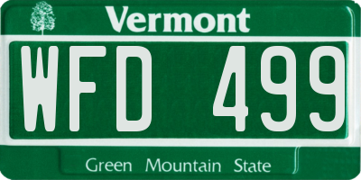 VT license plate WFD499