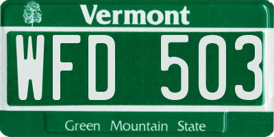 VT license plate WFD503