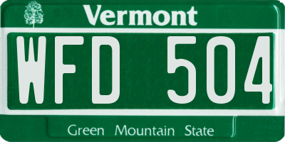 VT license plate WFD504