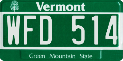 VT license plate WFD514