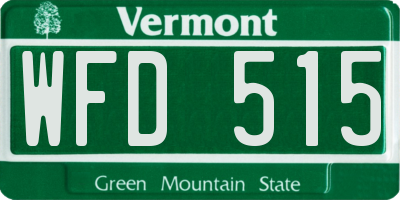 VT license plate WFD515