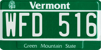 VT license plate WFD516
