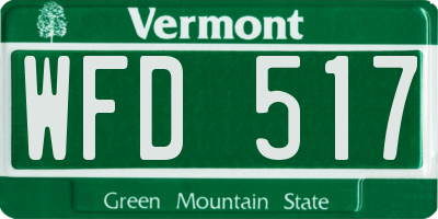 VT license plate WFD517